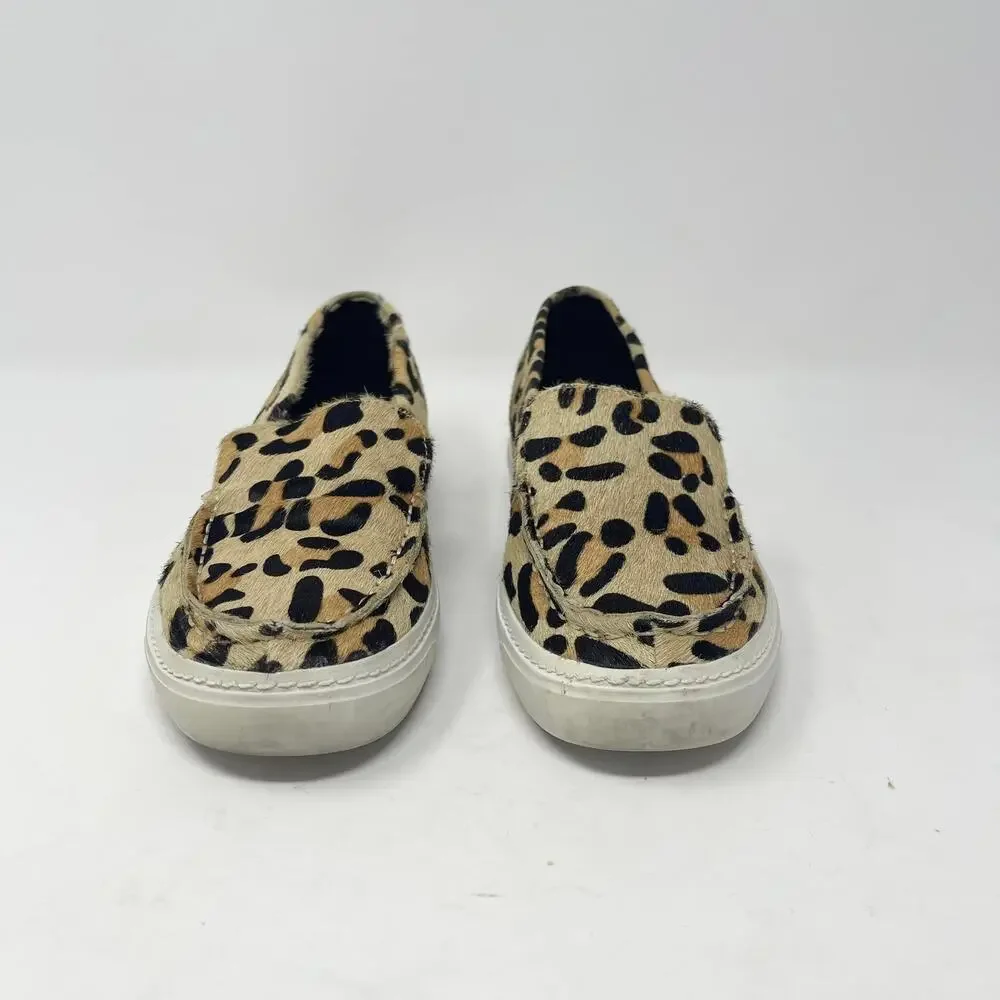 Jeffrey Campbell Calf Hair Leopard Print SKIP-FUR‎ Leather Slip-On Sneakers